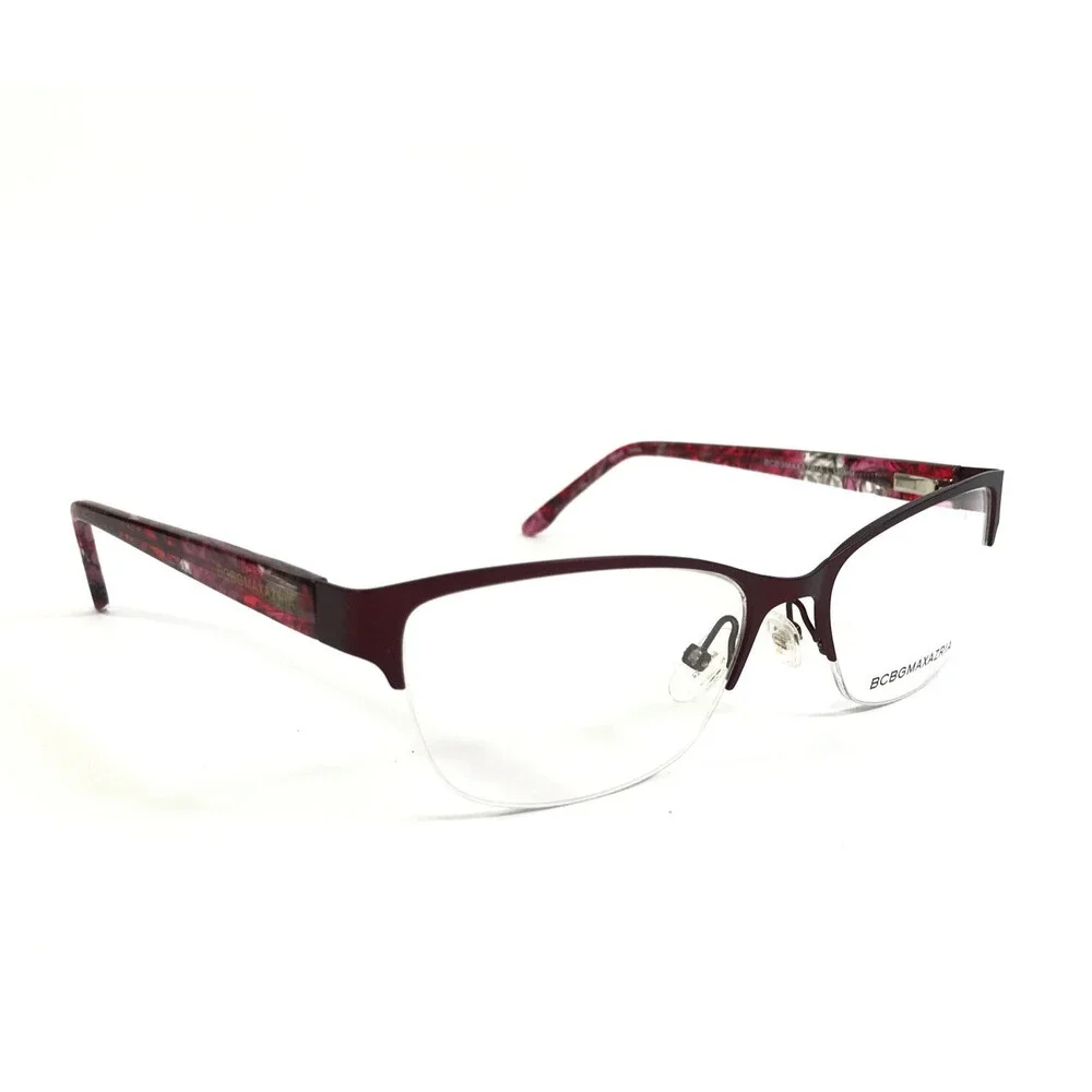 BCBGMAXAZRIA Eyeglasses Frames KANA WINE Red Cat Eye Half Rim 53-17-135